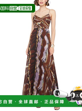自营 Halston Fosette礼服-棕色 连衣裙长裙美国直发奥莱