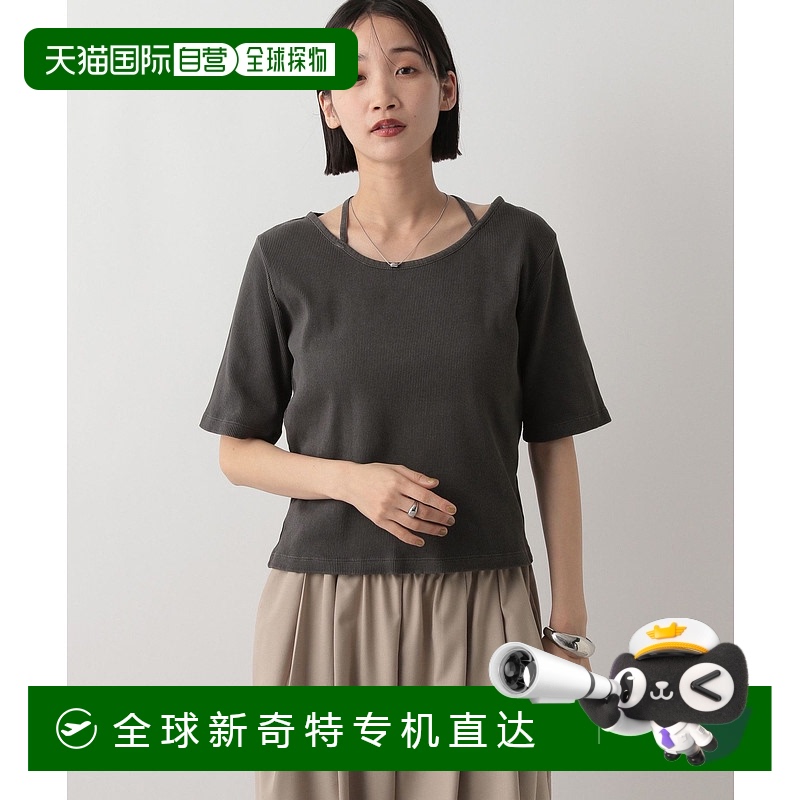 1h可退 日本直邮LOWRYS FARM 女士领带设计短袖T恤 452589