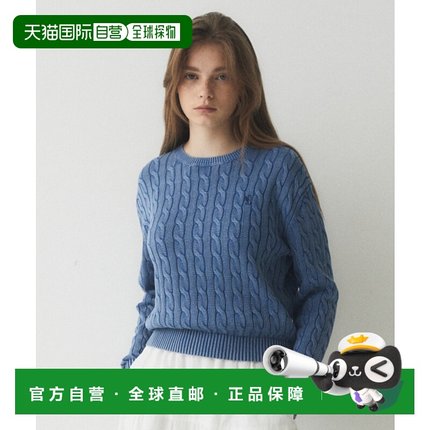 韩国直邮WHO.A.U 女士毛针织衫 Surf Bear Washing Cable Pull ove