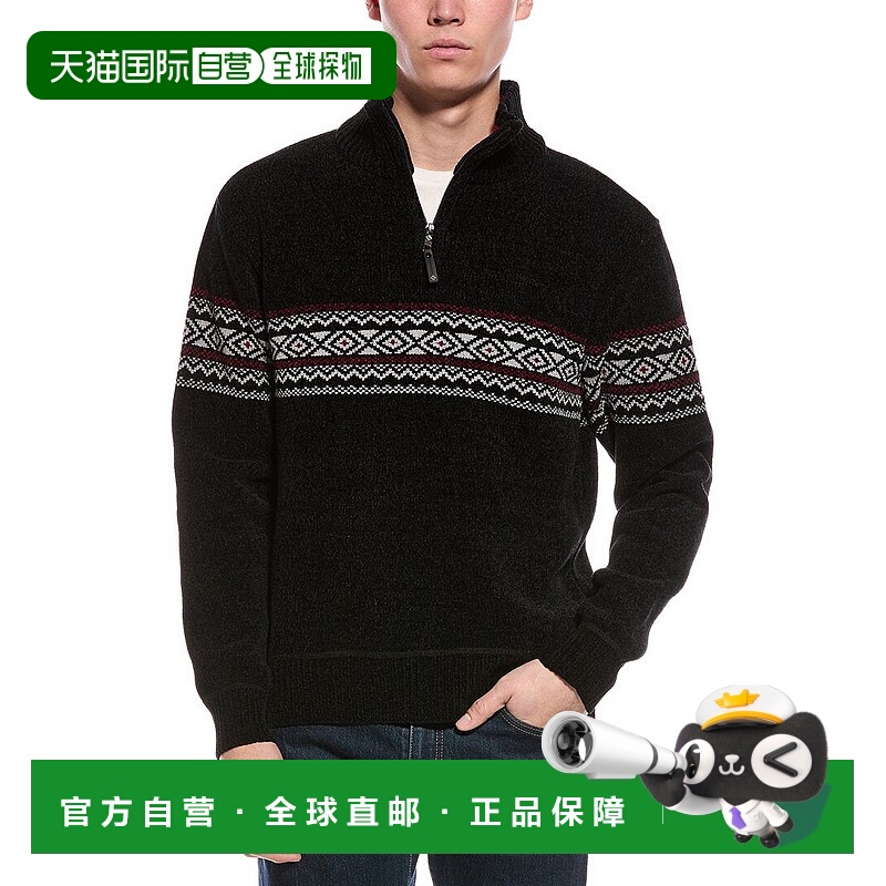 自营Point Zero Semi Fit 1/4-Zip Mock Neck Sweater - black 美