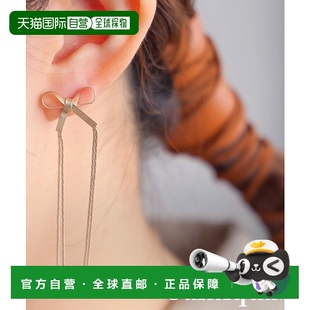 日本直邮antiqua 耳钉 女士立体蝴蝶结真 长款 防过 brass 1h可退