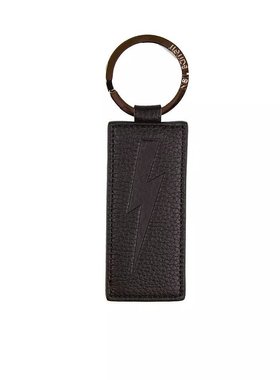 【美国奥莱】直发 Neil Barrett 男士时尚皮革钥匙扣 - 黑色