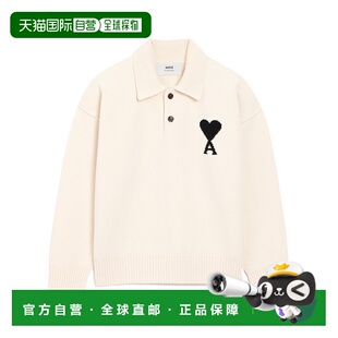 1h可退 香港直邮ami paris 女士 Polo衫针织翻领长袖毛衣