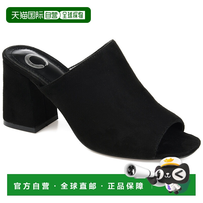 自营 Journee Collection 女式 Adelaide 拖鞋 - 黑色 美国奥莱直
