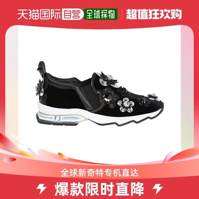 香港直邮FENDI 女士黑色贴花运动鞋 8E6217-7M8-F01ZR