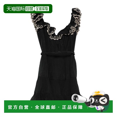 1h可退 香港直邮潮奢 ZIMMERMANN 女士 黑色连衣裙 7024DC26RB