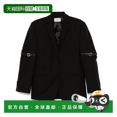 1h可退 香港直邮Coperni 女士 徽标束带西装外套 COPV37F3004BLAC