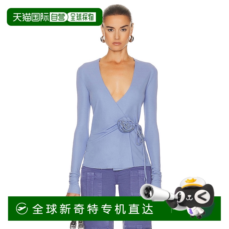 香港直邮潮奢 Blumarine 蓝色情人 女士 裹式长袖上衣 A322C239A
