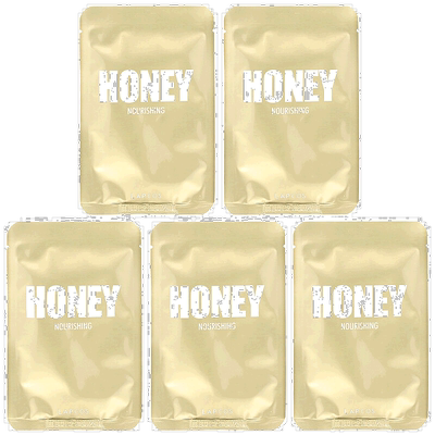 香港直邮Lapcos,蜂蜜片装美容面膜，滋养，5 片，每片 0.91 液量2