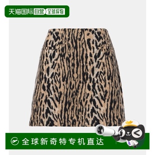 香港直邮RIXO Mariah 1h可退 女士 舒 豹纹迷你半身裙 brown棕色