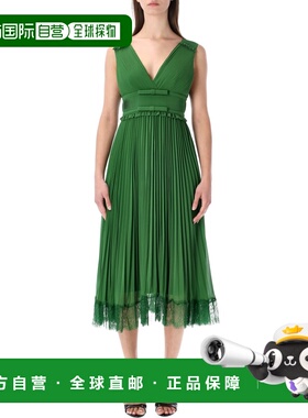 1h可退 香港直邮潮奢 Self-Portrait 女士 绿色雪纺中长连衣裙 RS