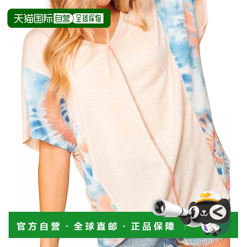 自营 haptics多色扎染袖上衣 美国奥莱直发女装