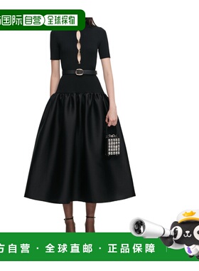 1h可退 香港直邮Self-Portrait 针织塔夫绸中长连衣裙 RS26138MB