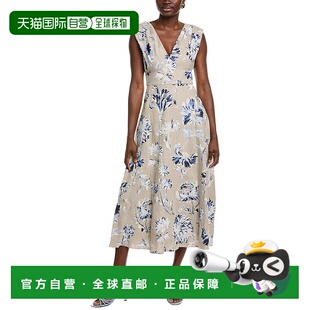 棕褐色 roseLela玫瑰丝绸迷笛连衣裙 美国奥莱直发 lela 自营