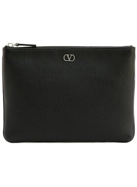 VALENTINO 男士化妆包 YP0AP5UAG0NO AW2025 黑色 拉链手拿包