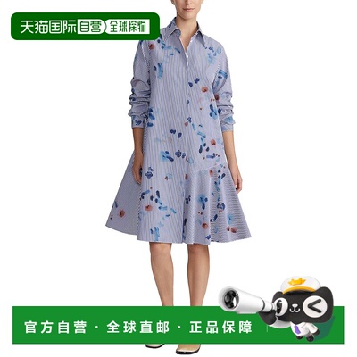 自营lafayette 148 new york拉斐特148纽约荷叶边衬衫连衣裙-蓝色