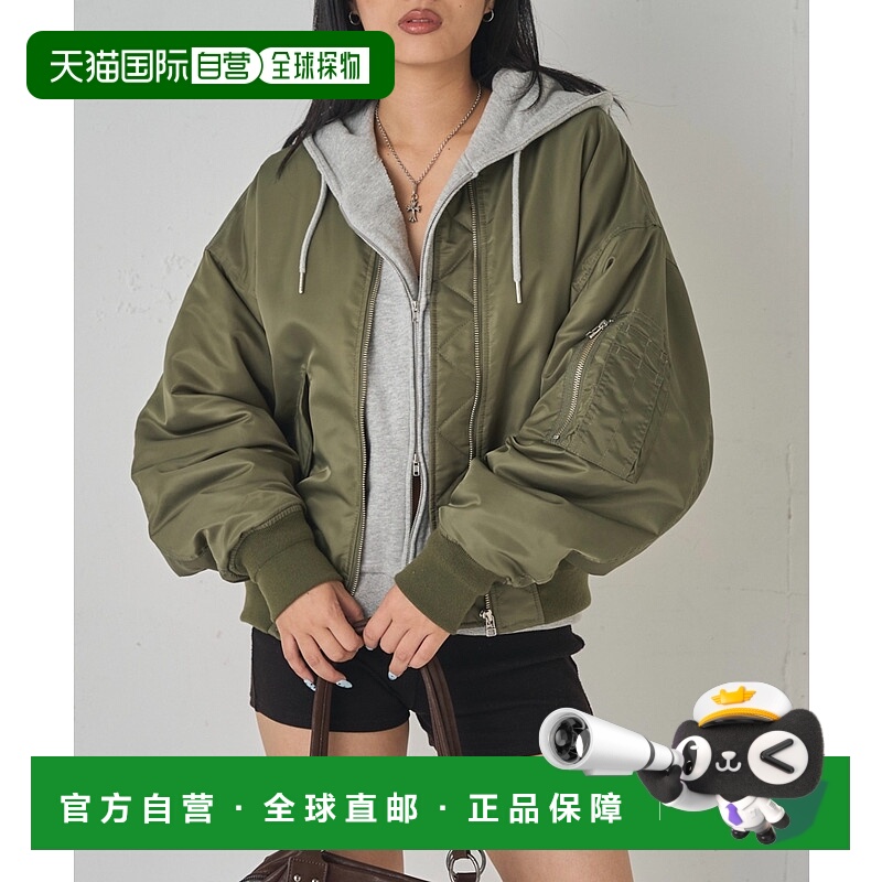 1h可退 日本直邮Sourcream 男女同款 MA1夹克 简约半拉链设计 WWZ