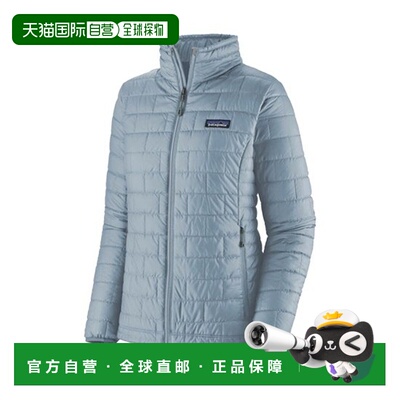 自营欧洲直邮PATAGONIA NANO PUFF女士灰蓝色合成纤维拉链羽绒服