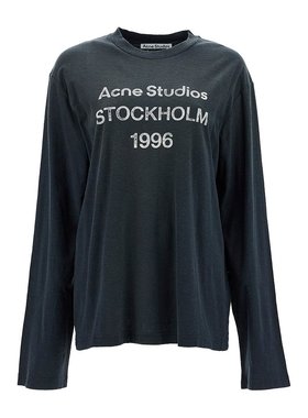 ACNE STUDIOS 男士T恤 CL0197BM0 AW2024 黑色 徽标印花T恤