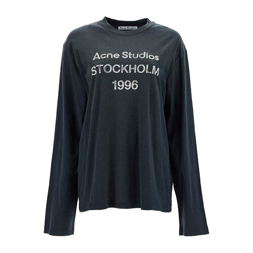 ACNE STUDIOS 男士T恤 CL0197BM0 AW2024 黑色 徽标印花T恤