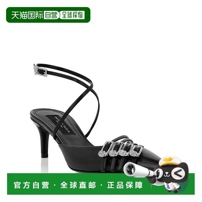 自营philipp pleinMulti-Strap Crossing Mid Heels 5 - black 美