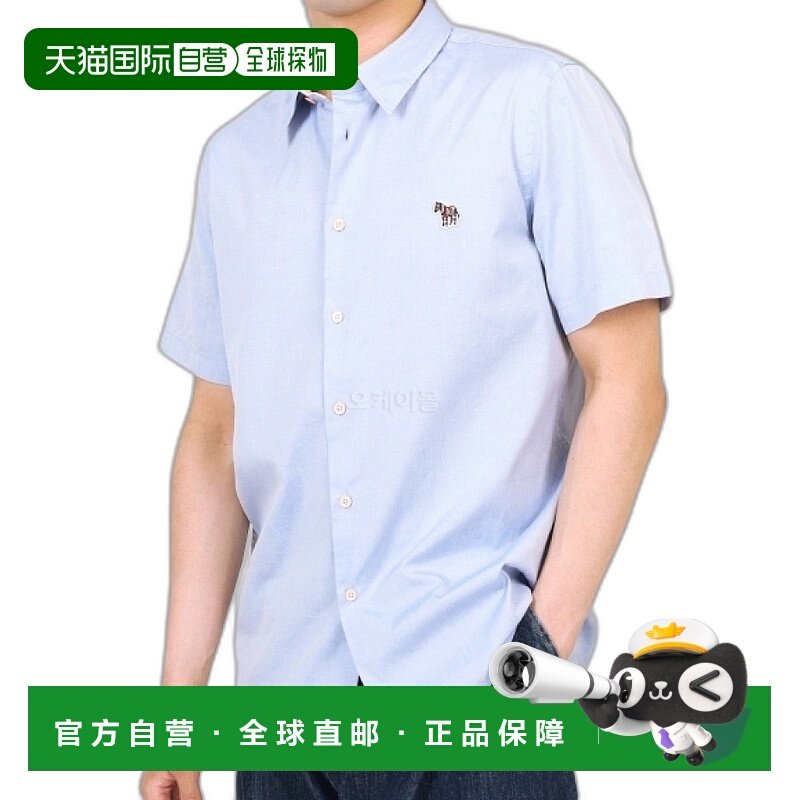 韩国直邮Paul Smith 男士短袖休闲版型 ZEB 徽章衬衫上衣