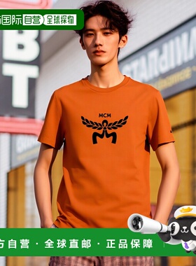 香港直邮MCM 男士T恤 MHTFSMM01CO SS2025 橙色 短袖T恤