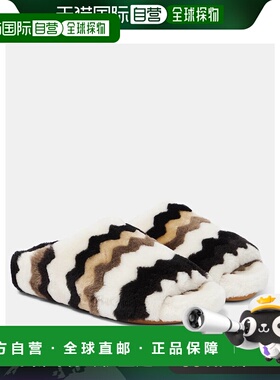 1h可退 香港直邮Chloe 蔻依 女士 Saam 锯齿毛羊皮凉拖 colorful