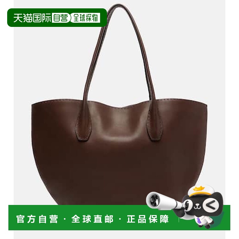 1h可退 香港直邮The Row 女士 Alger 皮革手提包 brown棕色 舒适