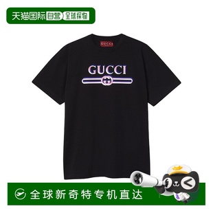 788093XJG1J1152 1小時內(nèi)可退 香港直郵GUCCI 女士T恤 黑 SS2025