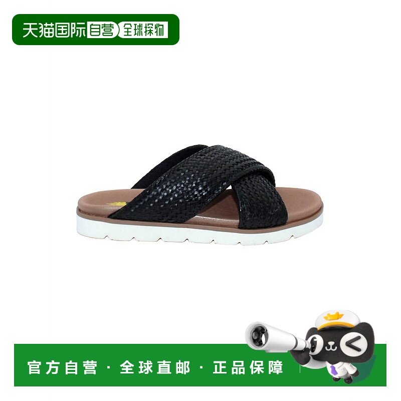 自营 volatile女式Aushan Criss Cross凉鞋，黑色编织 美国奥莱直