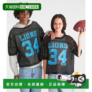自营Aeropostale Detroit Lions Mesh Graphic Tee - black 1 美