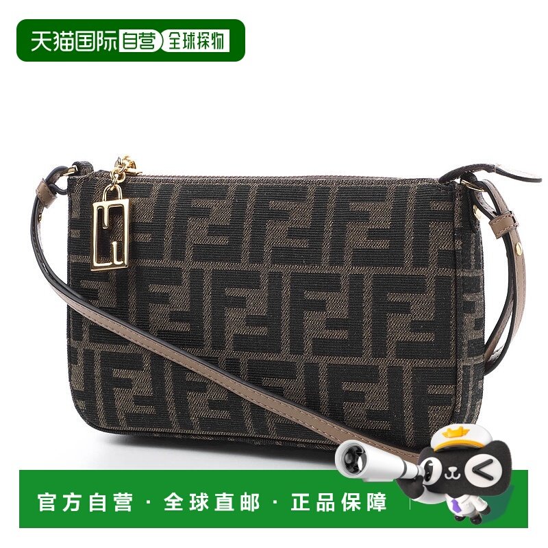 日本直邮Fendi 女士棕色链条手拿包/单肩包8bs073 ad23 f1ge3