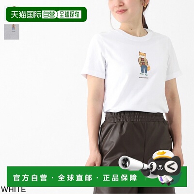 日本直邮MAISON KITSUNE 女士圆领T恤 白色 Dressed Fox常规款T恤