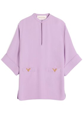 VALENTINO 女士衬衫 BVAEW11MMR3H SS2025 紫色 徽标上衣