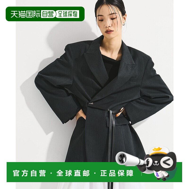 1h可退 日本直邮STUDIOUS 女装 宽松版型 人字纹羊毛外套 双排扣