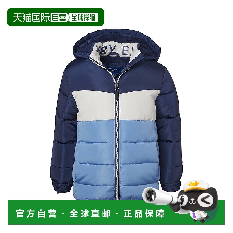 自营Perry Ellis Colorblocked Puffer Jacket - blue 美国奥莱直