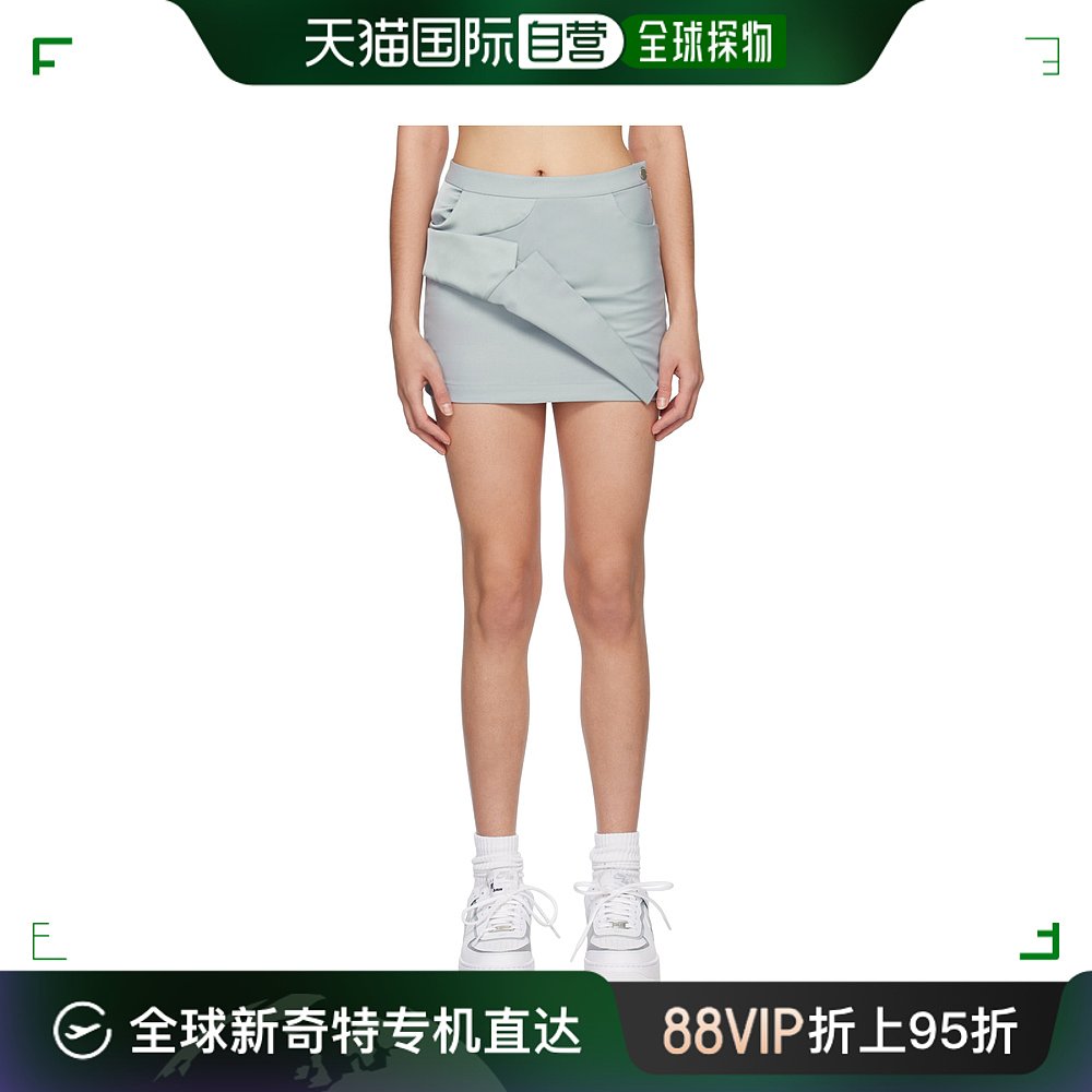 香港直邮潮奢 Feng Chen Wang女士灰色 Asymmetric短裙 FWS15S