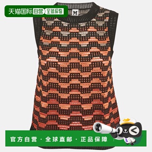 自营M Missoni Orange/black Knit Sleeveless Top - orange 美国
