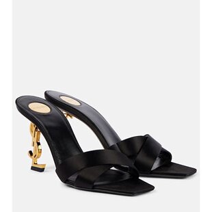 圣罗兰 女士 Opyum 潮奢 crêpe Laurent 绸缎凉拖 Saint