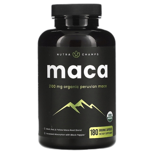 香港直邮NutraChamps,玛卡，700 毫克，180 粒素食胶囊