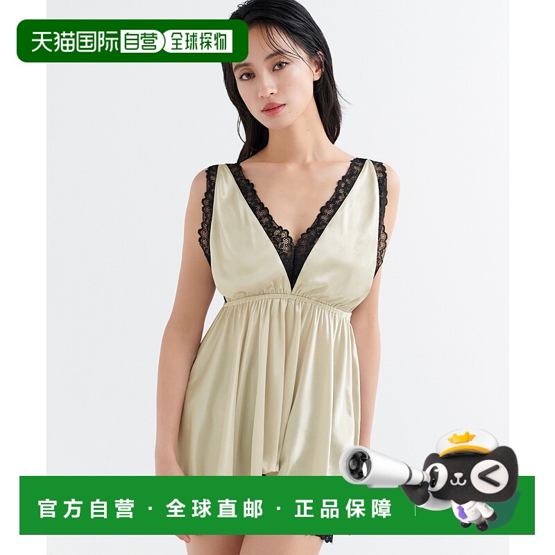 1h可退 日本直邮RAVIJOUR 女士光泽感黑色蕾丝妖艶设计宝贝短裙套