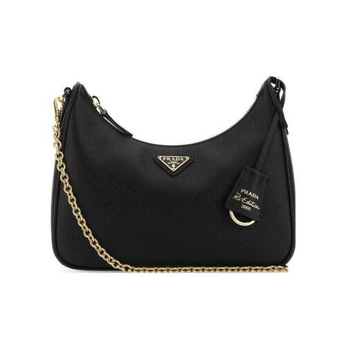 PRADA 女士斜挎包 1BH204NZVVV2MF0632 CO 黑色 三角徽标单肩包