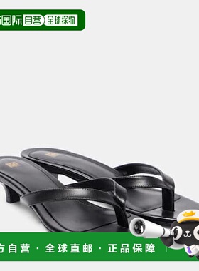 香港直邮TOT&Ecirc;ME 女士 皮质人字拖 black黑色 舒适时尚拖鞋