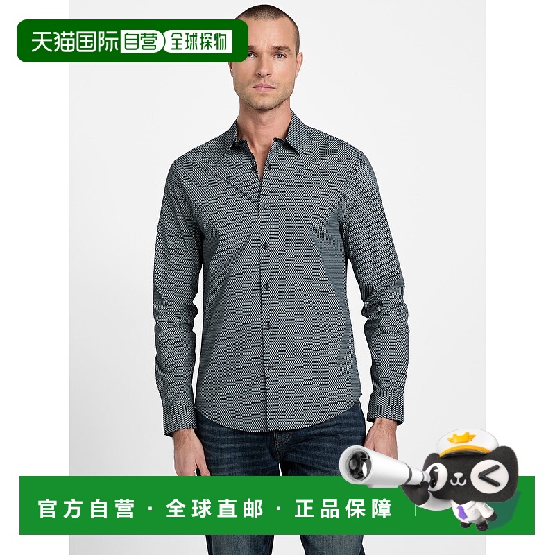 自营guessMontey Woven Geometric Shirt - black 美国奥莱直发