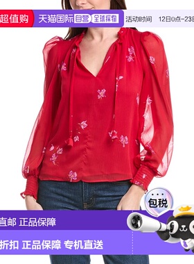 自营CeCe Ruffle Blouse - Red 泡泡袖美国直发奥莱