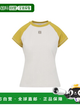 1h可退 香港直邮LOEWE 罗意威 女士 黄色小号合身棉质T恤 S540Y22