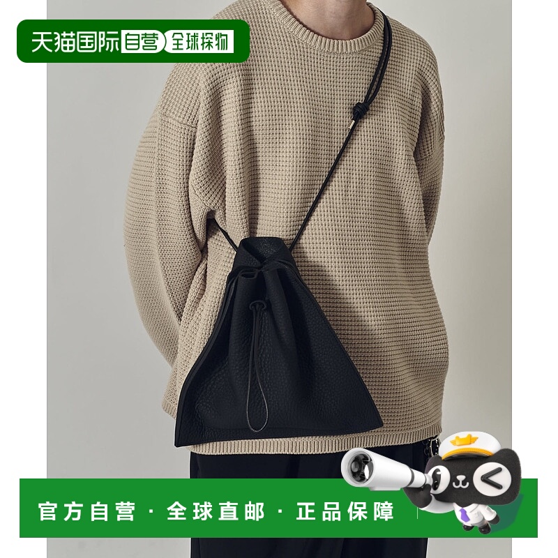 1h可退 日本直邮iTTi 男士 DIPLO SKY牛皮革 弧形开口 绞绳肩包 L