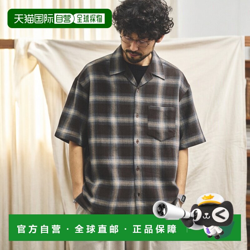 1h可退 日本直邮FREAK'S STORE 男装 先染渐变格纹透视短袖衬衫 1