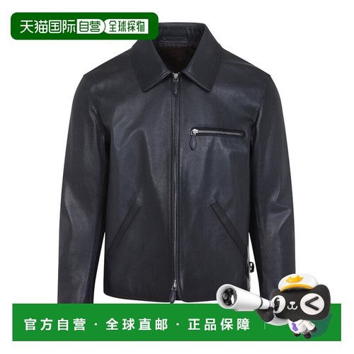 香港直邮BERLUTI 男士夹克 R28LBL146002U04 SS2025 黑色 长袖皮